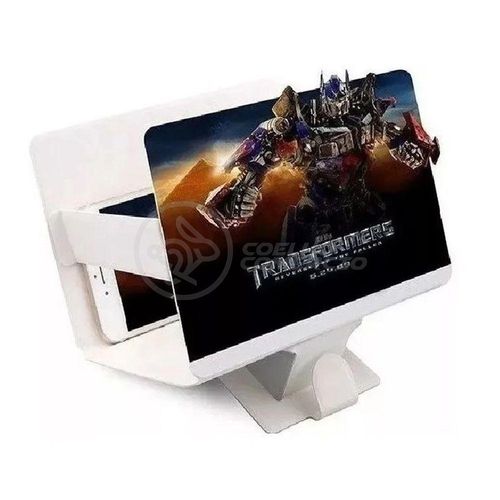 Lupa Ampliadora Tela De Celular Aumentar Smartphone 3d Universal Hd Portátil Dobrável Leve - Branca