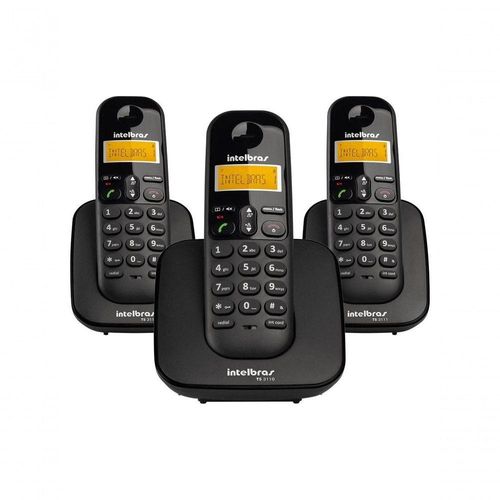 Telefone Sem Fio Intelbras Ts3113 Base E 2 Ramais Dect 6.0 Preto
