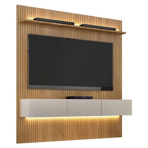 Home Suspenso Frisado Curitiba 180 Cinamomo Off White Com Led - Valdemóveis
