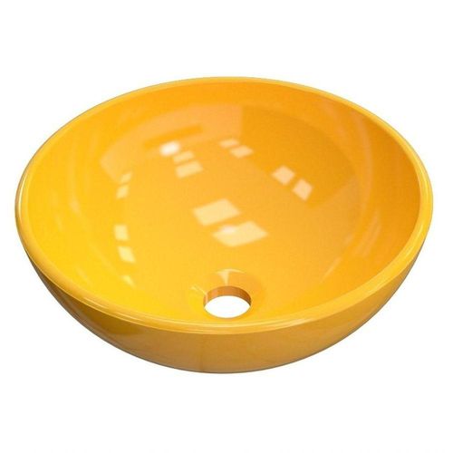 Cuba Pia De Apoio Para Banheiro Redonda Bowl 35 Amarelo