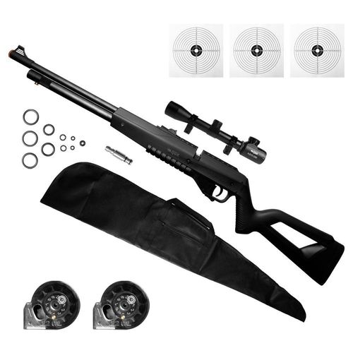 Carabina Airgun Pcp G850 5,5mm Qgk+luneta 4x32eg+capa+alvo 5.5 Mm Preto