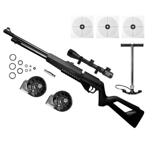 Carabina Pcp G850 5,5mm Qgk+ Luneta 3-9x40+bomba+alvo 5.5 Mm Preto