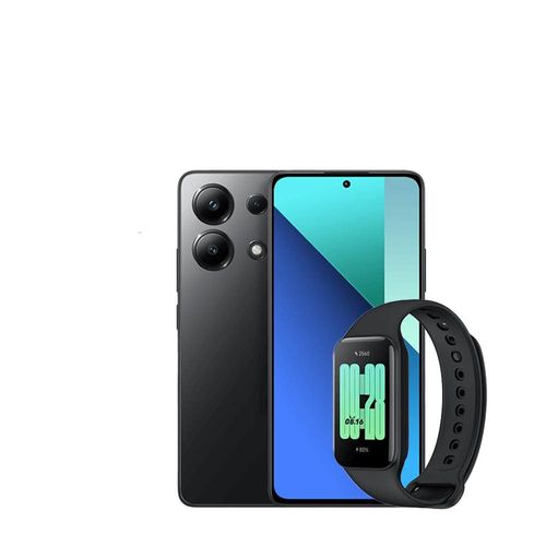 Smartphone Xiaomi Redmi Note 13 Preto, 256GB, Tela 6.7”, 8GB RAM, Câmera Tripla Traseira, Android 13 e Processador Octa-Core com Pulseira Inteligente