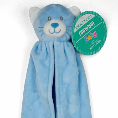 Naninha Microfibra Com Prendedor De Chupeta E Pelucia Azul