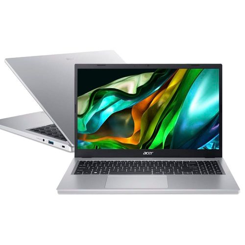 "Notebook Acer Aspire 3 Intel Core i3- N305 Série N, 8GB RAM, 256GB SSD, Tela de 15.6"", LED Full HD e Windows 11 Home - A315-510P-34XC"