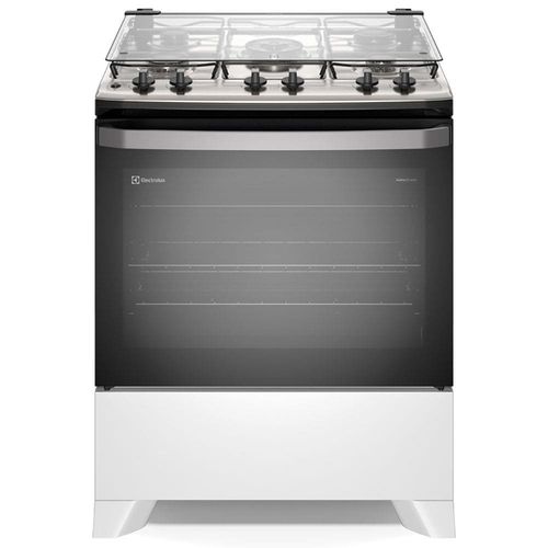 Fogão Electrolux 5 bocas Efficient FE5IB com Mesa Inox, PerfectCook, VaporBake e Acendimento Automático Bivolt – Branco