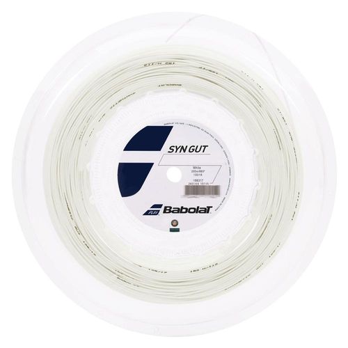 Corda Babolat Syn Gut 16L 1.30mm Branca Translúcida Rolo com 200 metros