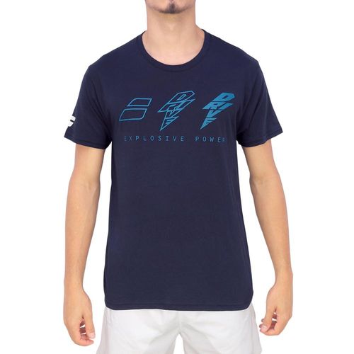 Camiseta Babolat Drive Cotton Tee Marinho e Azul