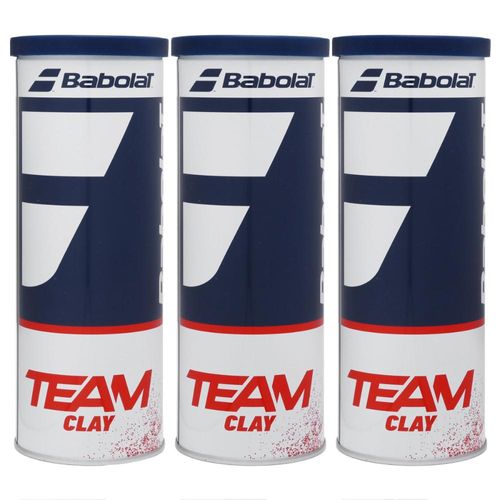 Bola de Tênis Babolat Team Clay Tubo em Lata com 3 Bolas Pack com 03 Tubos