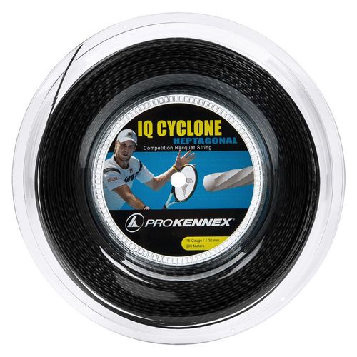 Corda Prokennex IQ Cyclone Heptagonal 16L 1.30mm Preta - Rolo com 200 metros