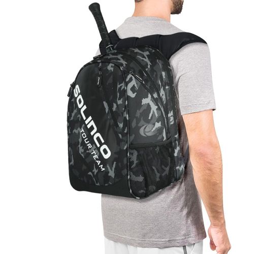 Mochila Solinco Tour Team Camo Preta e Cinza