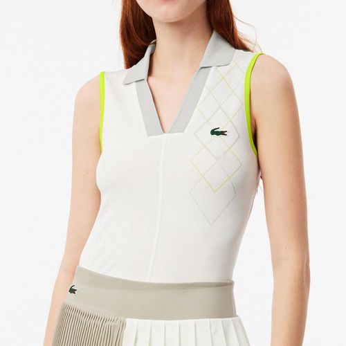 Camisa Polo Lacoste Slim Fit Ultra Dry Branca