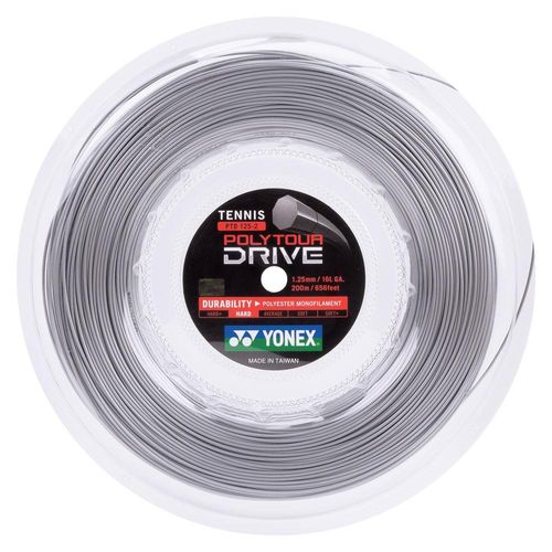 Corda Yonex Poly Tour Drive 16l 1.25mm Cinza - Rolo com 200 metros
