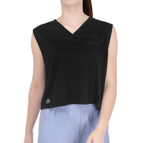 Camiseta Cropped Lacoste Sports Preta