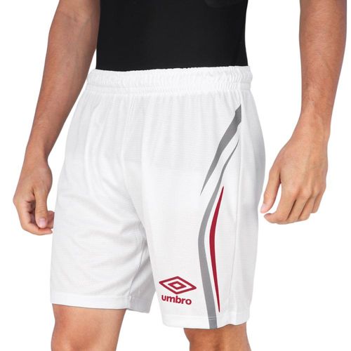 Calção Umbro Rush Branco Cinza e Vermelho