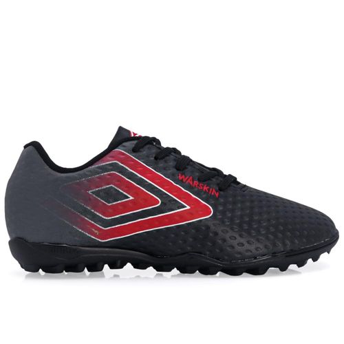 Chuteira Umbro Society Warskin Junior Preta e Vermelha