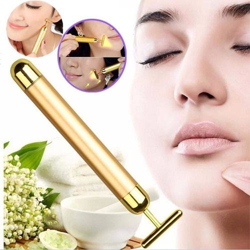 Massageador Facial Anti-ruga Ouro 24k Derma roller BeautyBar