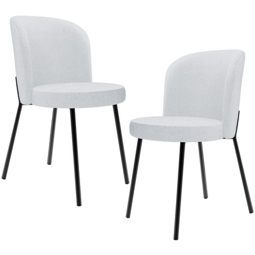 Kit 2 Cadeiras Sala de Jantar Estofada Gavi L02 Linho Cinza - Lyam Decor