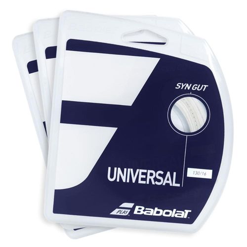 Corda Babolat Synthetic Gut Universal 16L 1.30mm Branca - Pack com 03 Unidades