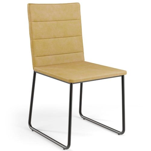 Cadeira Decorativa Estofada Para Sala De Jantar Preto Maya L02 Couríssimo Fendi - Lyam Decor Decor