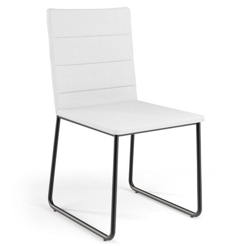 Cadeira Decorativa Estofada Para Sala De Jantar Preto Maya L02 Facto Branco - Lyam Decor Decor