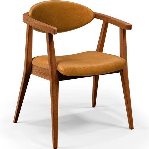 Poltrona Decorativa Para Sala de Estar Cecília B04 Couríssimo Whisky - Lyam Decor