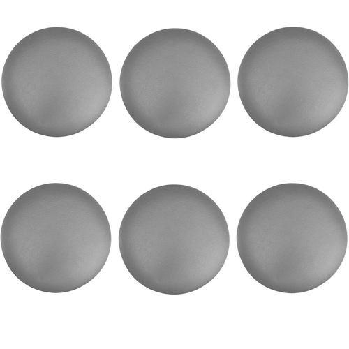 Kit 06 Assentos Redondo Banqueta Cadeira Estofados Poltronas H02 Corino Cinza 35 cm - Lyam Decor