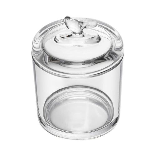 Pote de Cristal Ecológico Wolff 10,5x10,5x14,5cm Bird com Tampa em Alto-Relevo