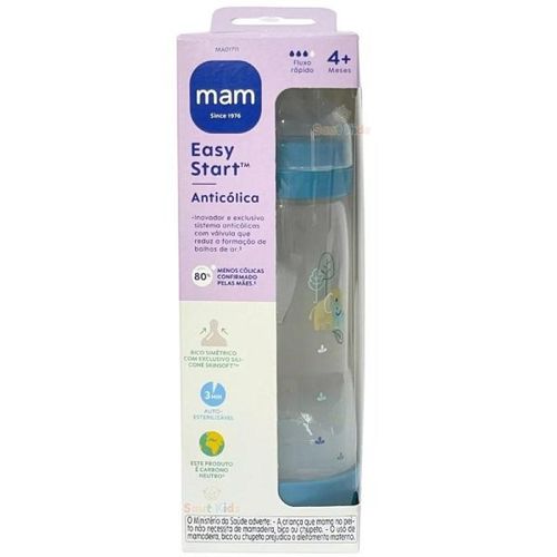 Mamadeira MAM EASY START Anticolica 320ML 4+ Meses MAM Azul