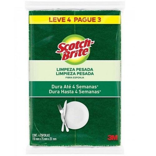 Kit com 4 Esponja Limpeza Pesada SCOCTH Brite