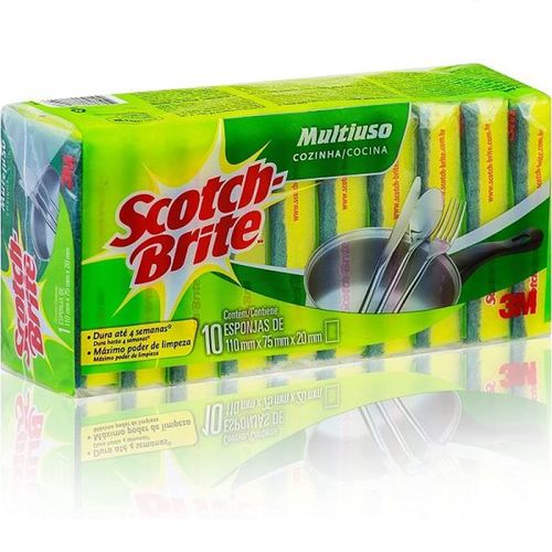 Kit com 10 Esponja de Limpeza Pesada SCOTCH Brite