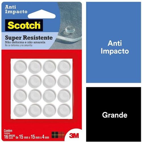 Protetor ANTI-IMPACTO 3M SCOTCH Redondo Grande 16 Unidades