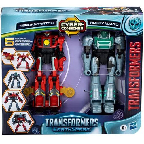 Boneco Transformes CYBER-COMBINER Terran TWITCH e ROBBY Malto Hasbro F8438