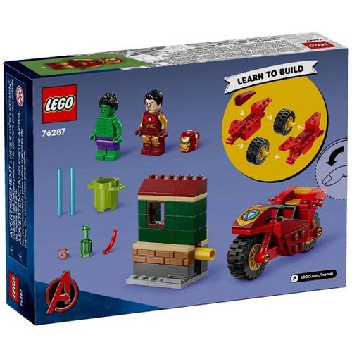 Lego Marvel Homem de Ferro com Motocicleta e o HULK 76287