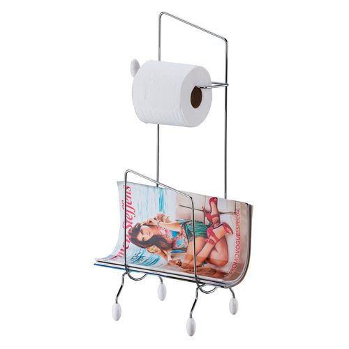 Suporte de Chão para Papel Higiênico e Revisteiro Utimil em Aço Cromado – 56 cm