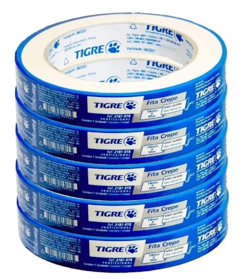 Kit Fita Crepe 18mmx50m Tigre 5 unid