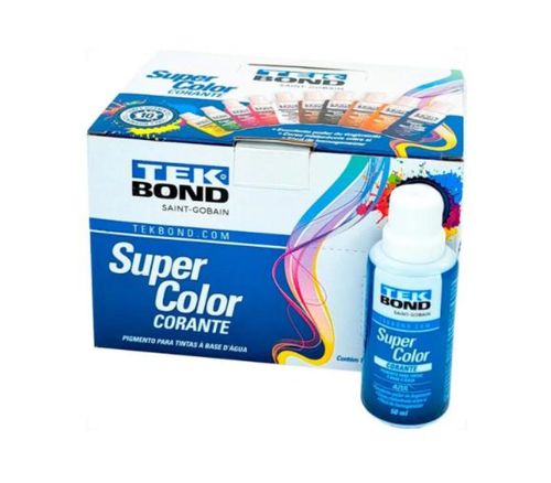 Kit Corante Liquido Azul 50ml Tekbond 12 unid