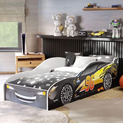 Cama Infantil Carro Com Grade Proteção Preto