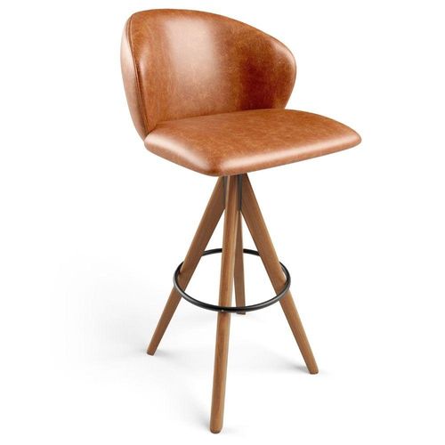 Banqueta Alta Bar Cozinha Sala de Jantar Bar Mia L02 Couríssimo Camel - Lyam Decor