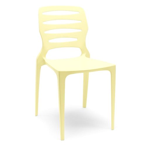 Cadeira Para Cozinha Área Gourmet Jardim Empilhável Larsen P03 Amarelo - Lyam Decor