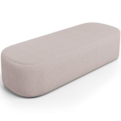 Puff Decorativo Orgânico Para Living Quarto 160cm Doha W01 Linho Bege - Lyam Decor