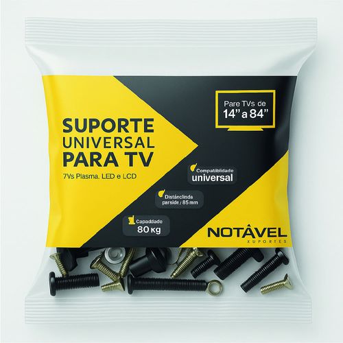 Suporte de TV Fixo Universal para TVs Plasma, Lcd, LED de 14" a 84 polegadas Preto Notável