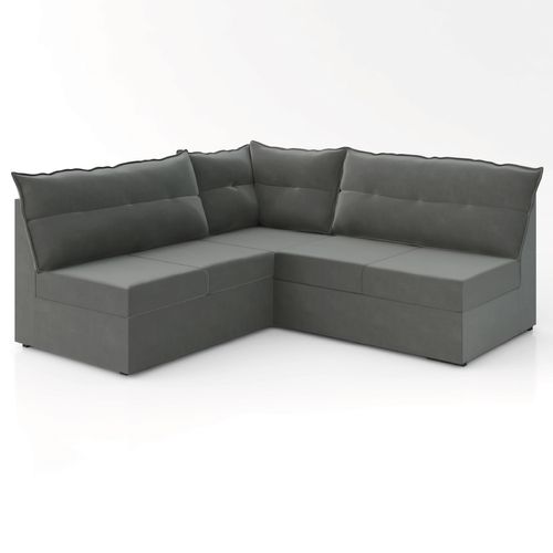 Sofá de Canto 5 Lugares Renaut Suede Cinza Mamflex