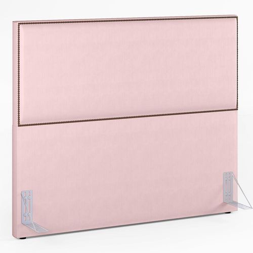 Cabeceira Cama Box Casal Queen Com Tachas 160 cm Vicenza L02 Suede Rosê - Lyam Decor
