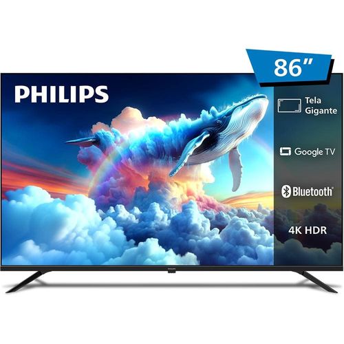 Smart TV LED 86" Ultra HD 4K Philips 86PUG7019/78 com Google TV, Comando de Voz, Wi-Fi, Entradas HDMI e USB