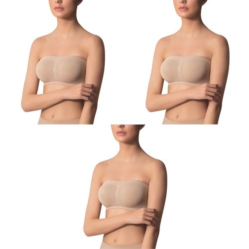 Kit 3 Sutiãs Faixa Selene Sem Costura Feminino