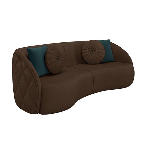 Sofá 3 Lugares Para Sala Living Olimpo 240 cm M03 Couríssimo Marrom - Lyam Decor