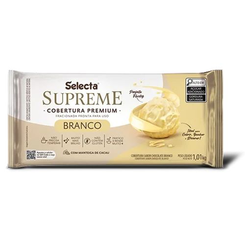 Cobertura Chocolate Branco em Barra Supreme 1,01kg