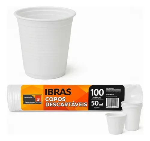 Mini Copo Descartável Branco para Café 50ml 100 Unidades Ibras
