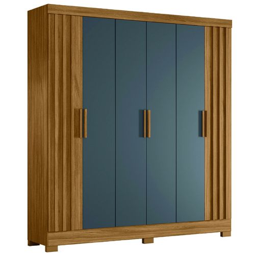 Guarda Roupas Casal Ripado 6 Portas 2 Gavetas Freijó/Cinza Valença Moval